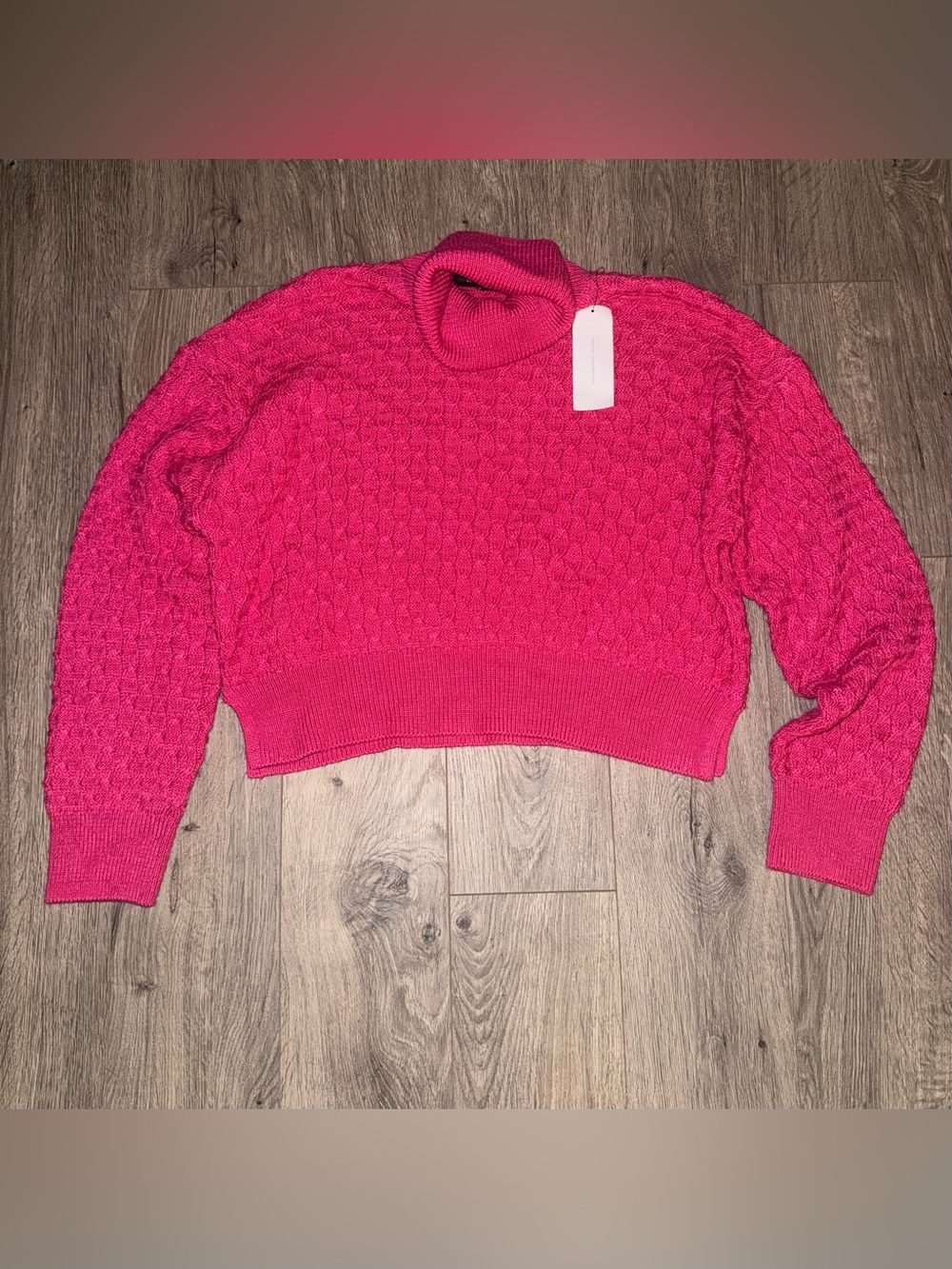 NWT French Connection Bright Pink Turtleneck Sweater small